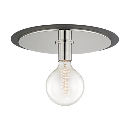 Mitzi 1 Light Flush Mount in Polished Nickel/Black H137501L-PN/BK