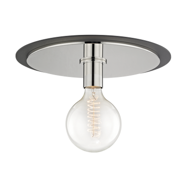 Mitzi 1 Light Flush Mount in Polished Nickel/Black H137501L-PN/BK