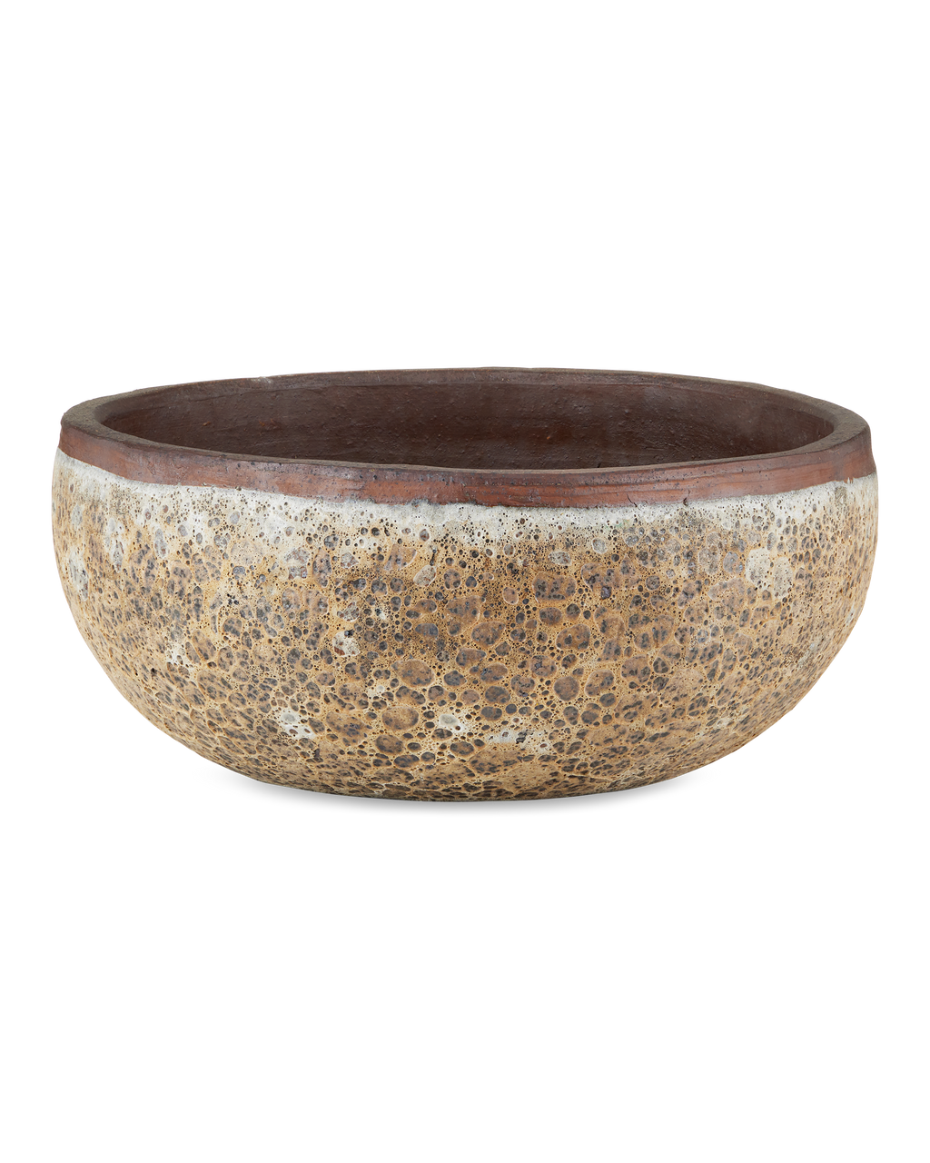 Currey & Co Lyra Beige Large Planter in Reactive Cream 2200-0041