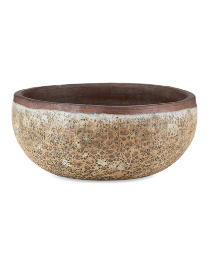 Currey & Co Lyra Beige Large Planter in Reactive Cream 2200-0041