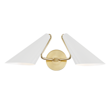 Mitzi 2 Light Wall Sconce in Aged Brass/Dove Gray Combo H399102-AGB/DG