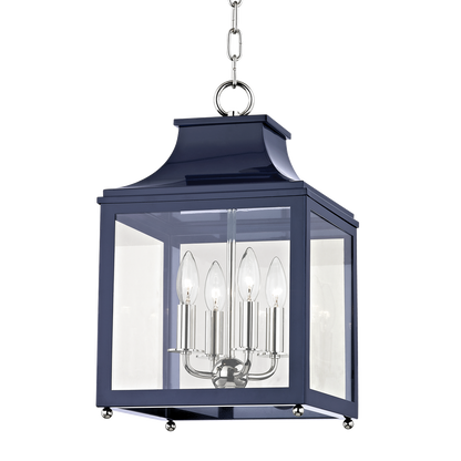 Mitzi 4 Light Lantern in Polished Nickel/Navy H259704S-PN/NVY