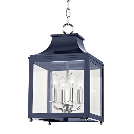 Mitzi 4 Light Lantern in Polished Nickel/Navy H259704S-PN/NVY