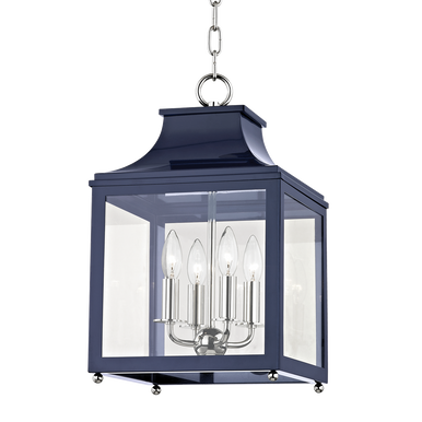 Mitzi 4 Light Lantern in Polished Nickel/Navy H259704S-PN/NVY