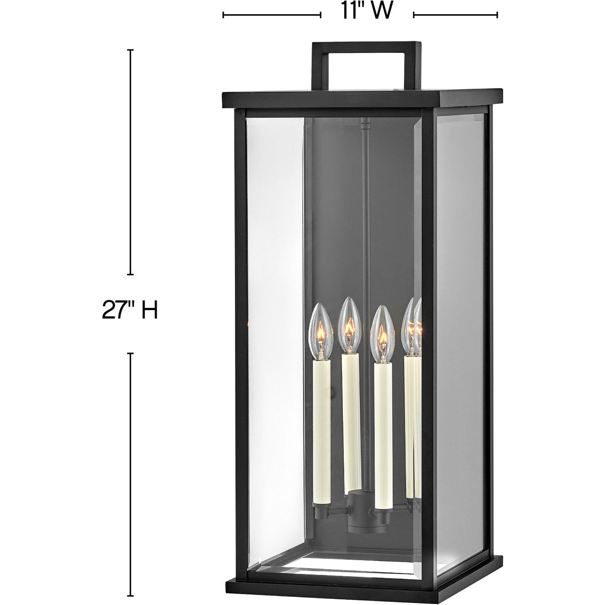 Hinkley Lighting Weymouth Double Extra Large Wall Mount Lantern Black 20018BK