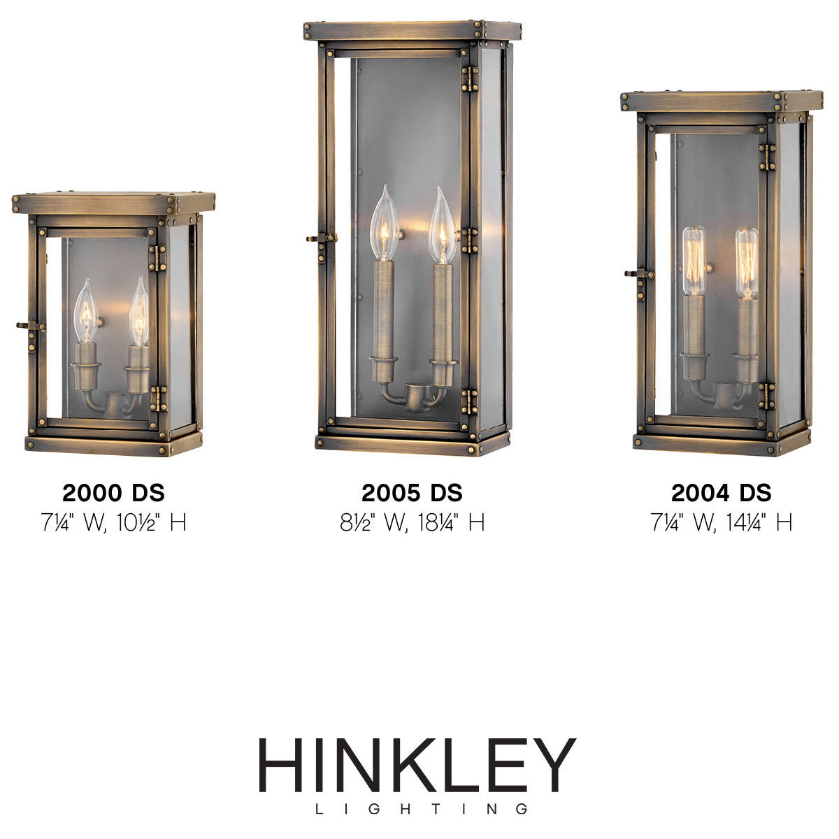 Hinkley Lighting Hamilton Medium Wall Mount Lantern Dark Antique Brass 2004DS