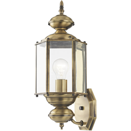 Livex Lighting Outdoor Basics Collection 1 Light AB Outdoor Wall Lantern in Antique Brass 2006-01