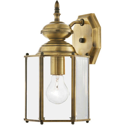 Livex Lighting Outdoor Basics Collection 1 Light AB Outdoor Wall Lantern in Antique Brass 2007-01