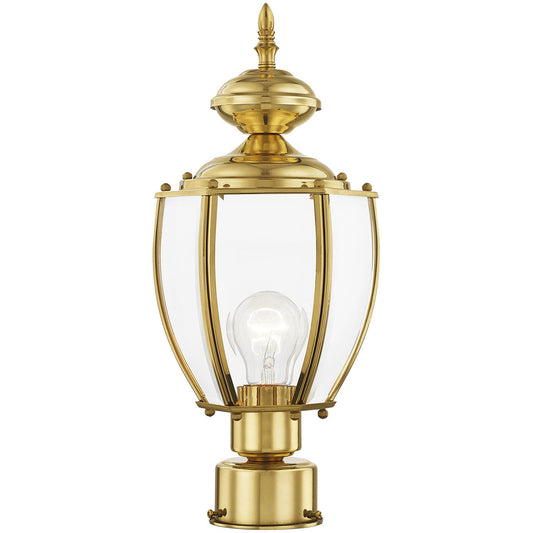 Livex Lighting Outdoor Basics Collection 1 Light PB Outdoor Post Lantern in Polished Brass 2009-02