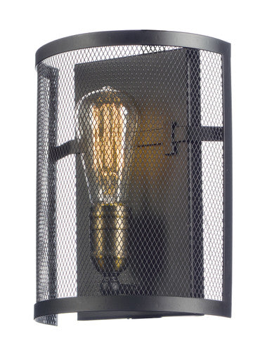 Maxim Palladium 1-Light Wall Sconce w/Bulbs in Black / Natural Aged Brass 20112BKNAB/BUI