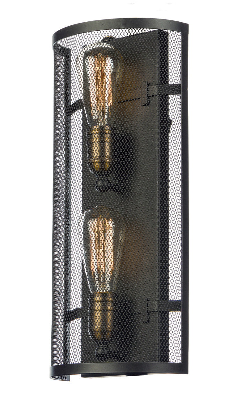 Maxim Palladium 2-Light Wall Sconce w/Bulbs in Black / Natural Aged Brass 20119BKNAB/BUI