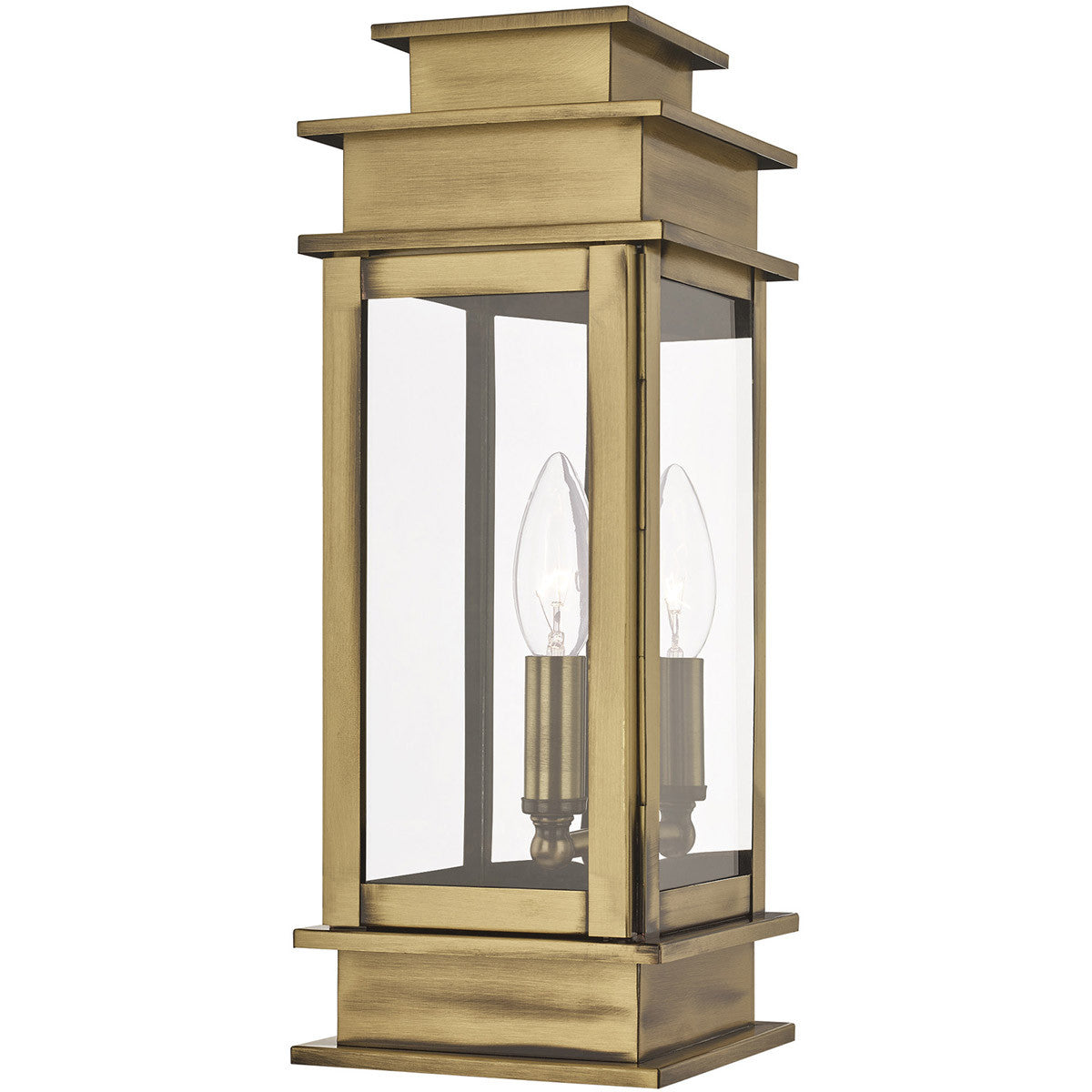 Livex Lighting Princeton Collection 1 Light AB Outdoor Wall Lantern in Antique Brass 2013-01