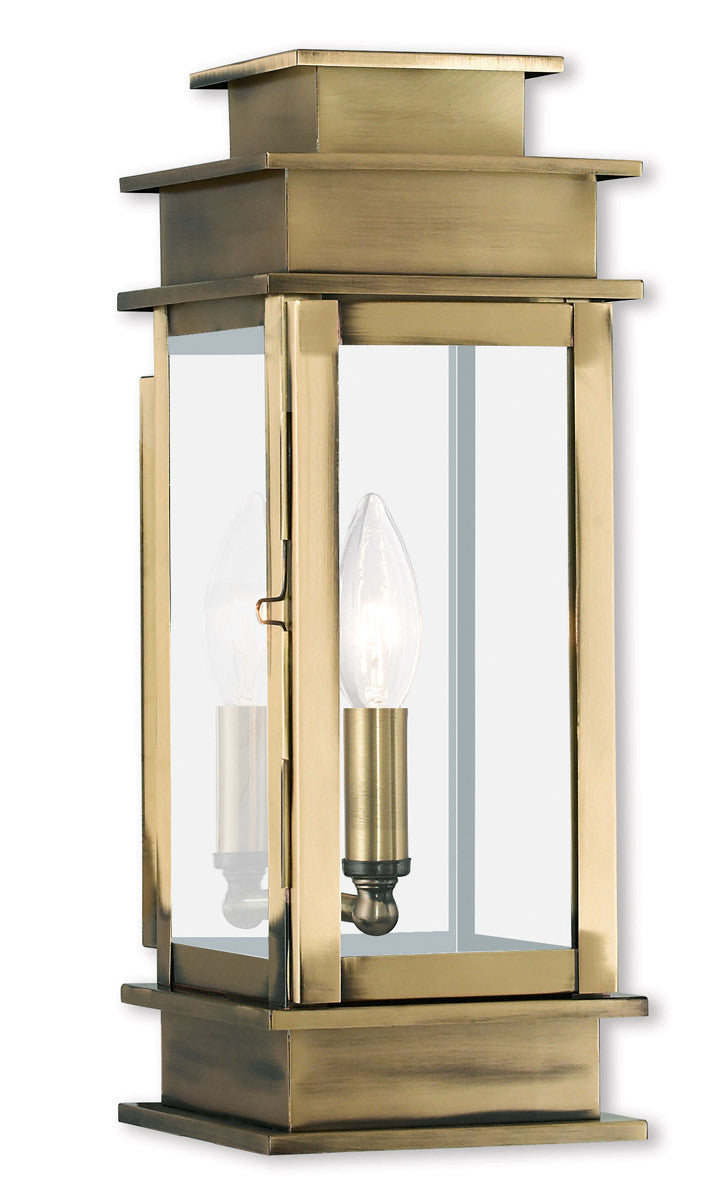 Livex Lighting Princeton Collection 1 Light AB Outdoor Wall Lantern in Antique Brass 2013-01