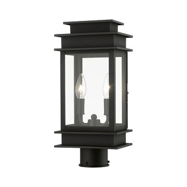 Livex Lighting Princeton Collection  2 Light Black Outdoor Medium Post Top Lantern in Black 2015-04