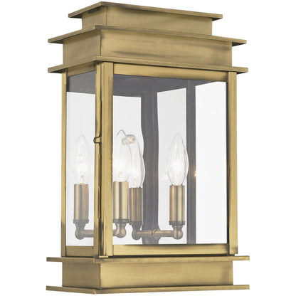 Livex Lighting Princeton Collection 2 Light AB Outdoor Wall Lantern in Antique Brass 2016-01