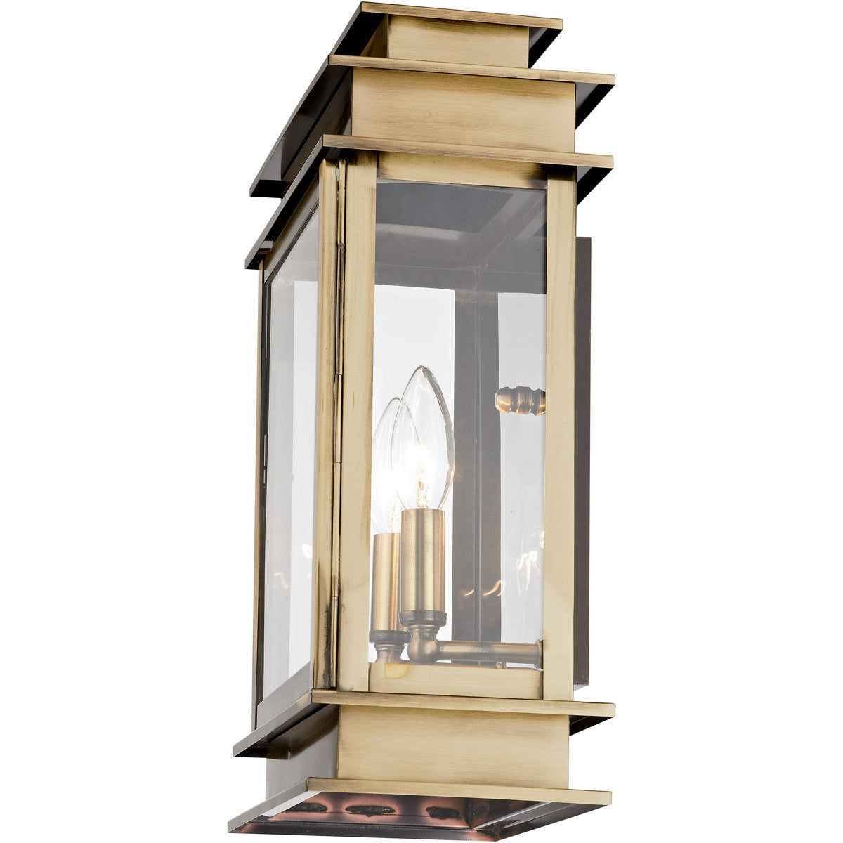 Livex Lighting Princeton Collection 2 Light AB Outdoor Wall Lantern in Antique Brass 2016-01