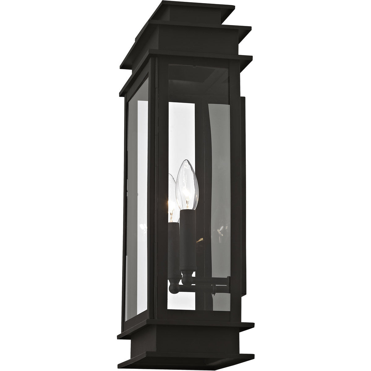 Livex Lighting Princeton Collection 2 Light Black Outdoor Wall Lantern in Black 2018-04