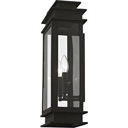 Livex Lighting Princeton Collection 2 Light Black Outdoor Wall Lantern in Black 2018-04