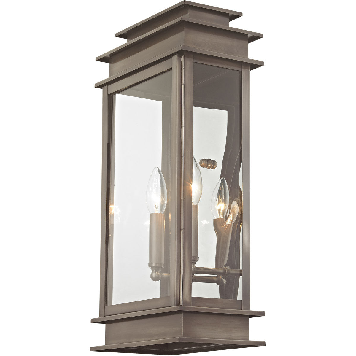 Livex Lighting Princeton Collection 2 Light VPW Outdoor Wall Lantern in Vintage Pewter 2018-29