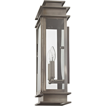 Livex Lighting Princeton Collection 2 Light VPW Outdoor Wall Lantern in Vintage Pewter 2018-29