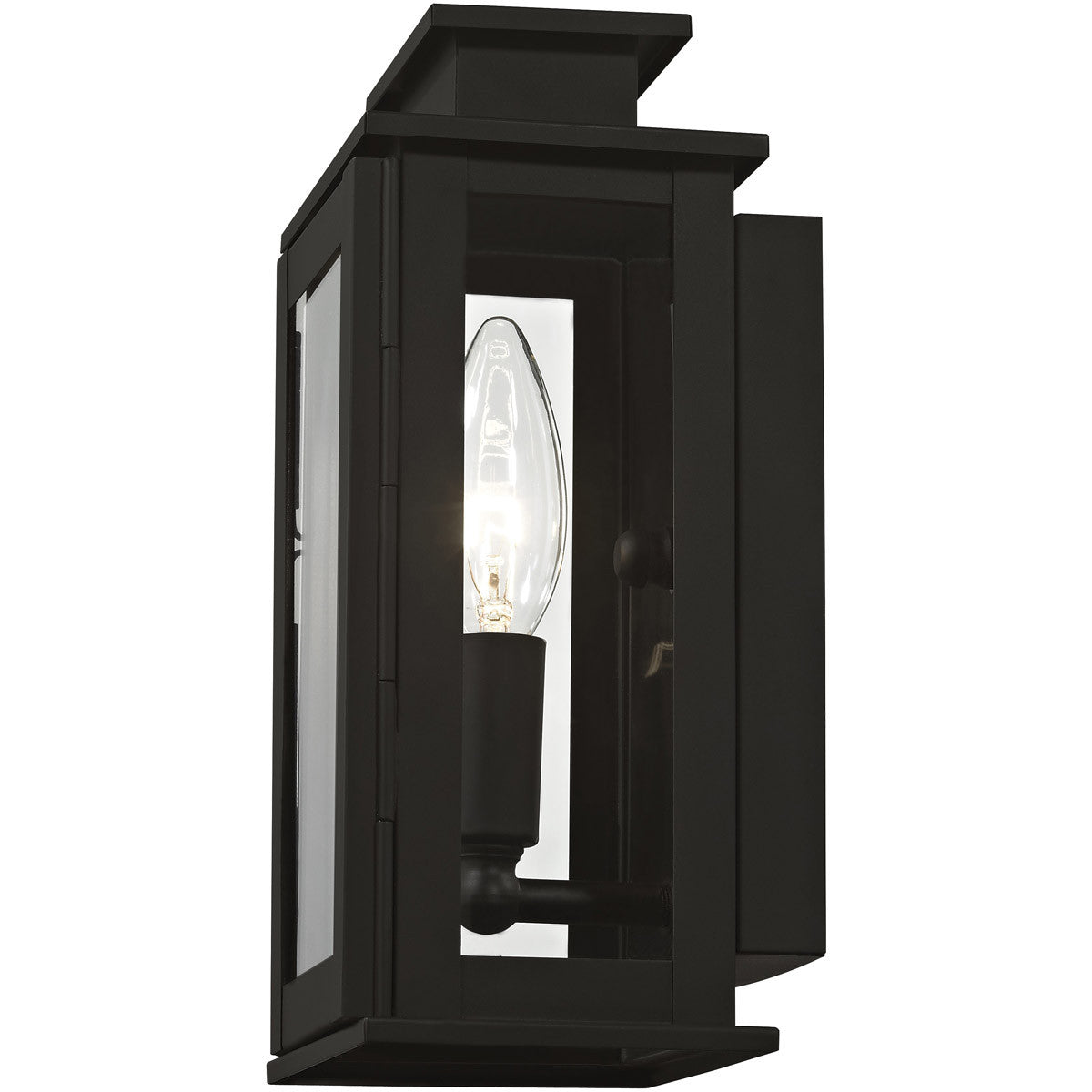 Livex Lighting Princeton Collection 1 Light Black Outdoor Wall Lantern in Black 20191-04