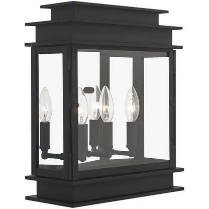 Livex Lighting Princeton Collection 3 Light Black Outdoor Wall Lantern in Black 20204-04