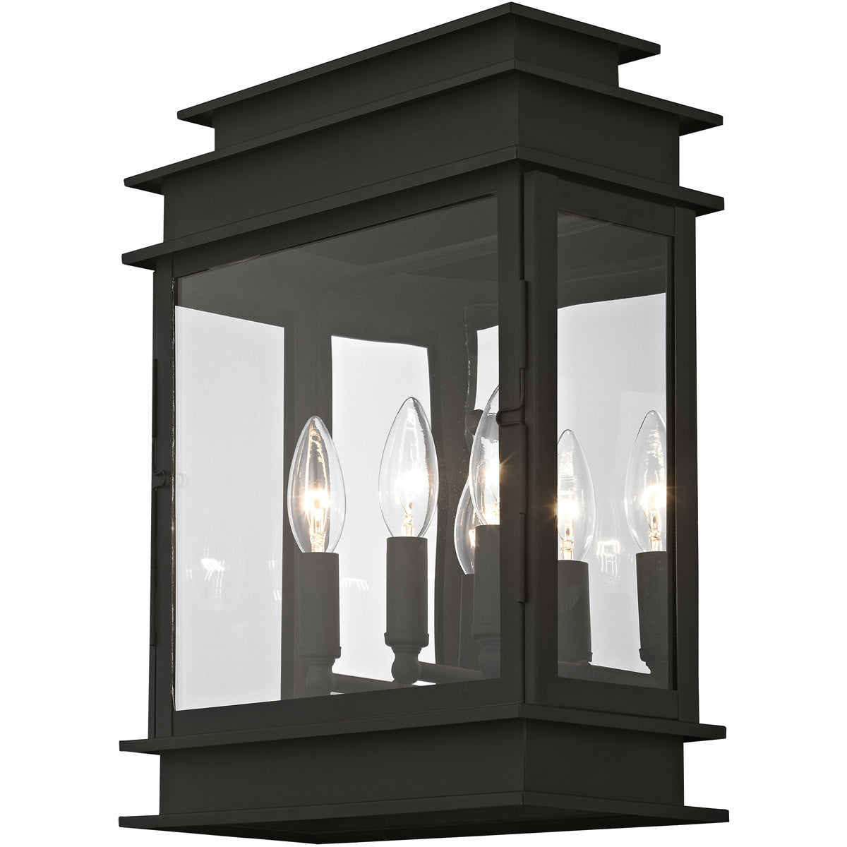 Livex Lighting Princeton Collection 3 Light Black Outdoor Wall Lantern in Black 20204-04