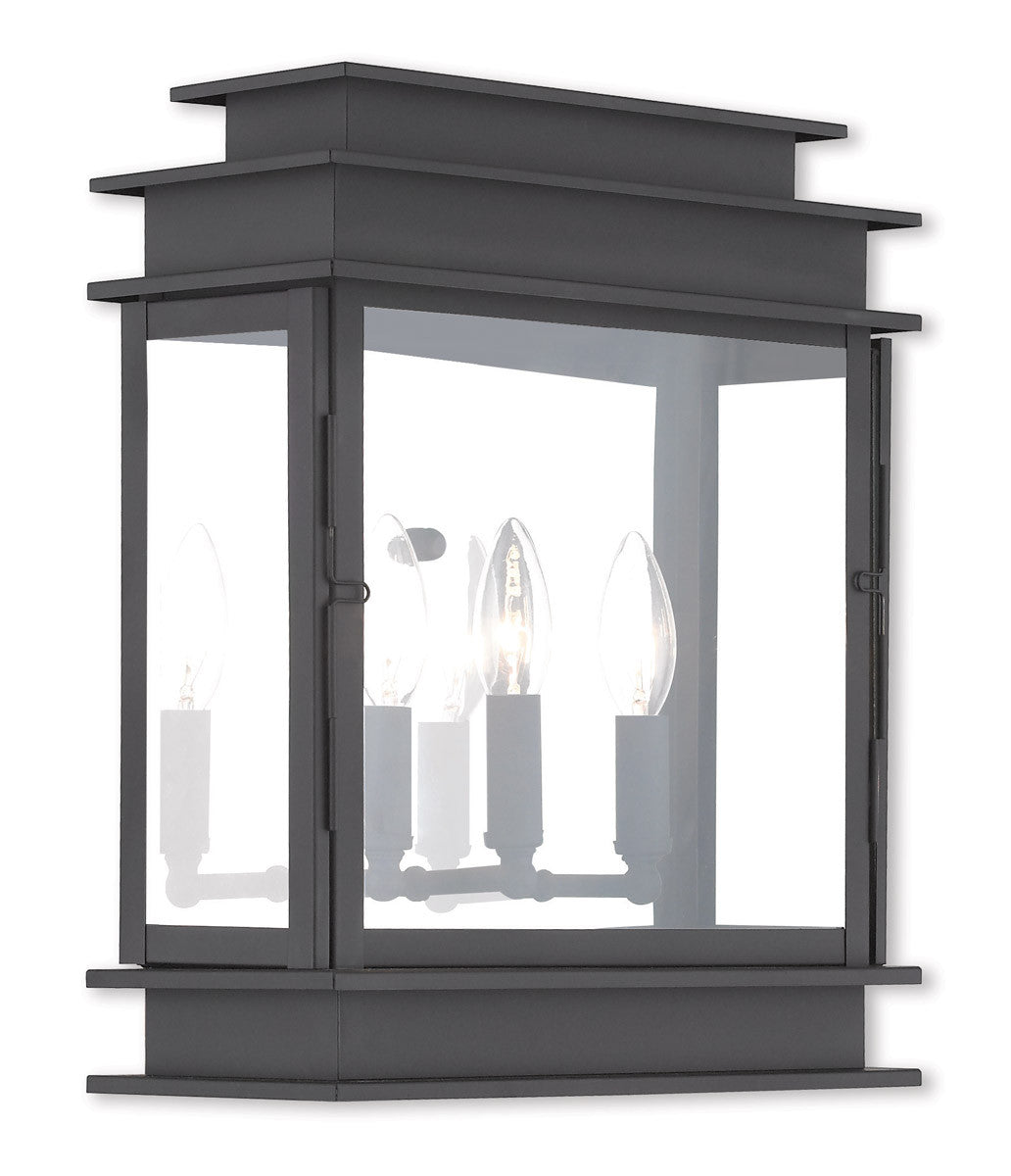 Livex Lighting Princeton Collection 3 Light Black Outdoor Wall Lantern in Black 20204-04