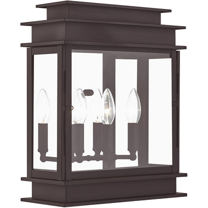 Livex Lighting Princeton Collection 3 Light Bronze Outdoor Wall Lantern in Bronze 20204-07