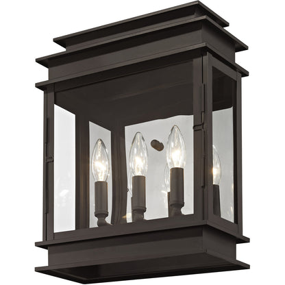 Livex Lighting Princeton Collection 3 Light Bronze Outdoor Wall Lantern in Bronze 20204-07