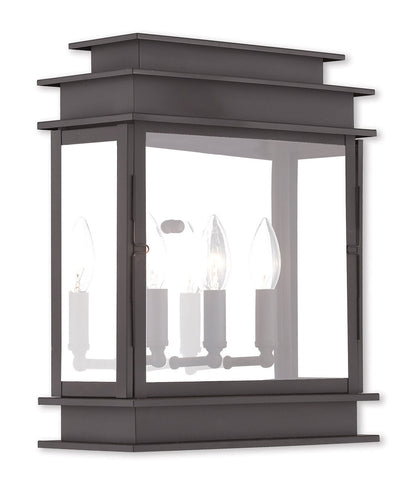 Livex Lighting Princeton Collection 3 Light Bronze Outdoor Wall Lantern in Bronze 20204-07