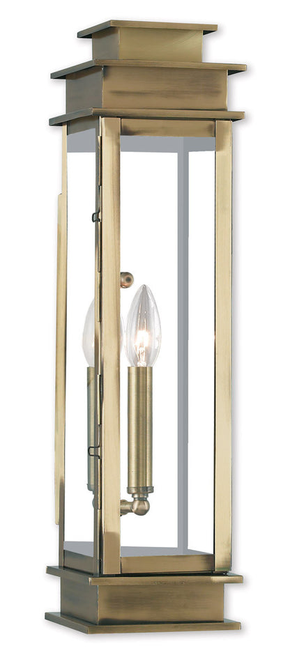 Livex Lighting Princeton Collection 1 Light AB Outdoor Wall Lantern in Antique Brass 20207-01