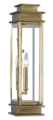 Livex Lighting Princeton Collection 1 Light AB Outdoor Wall Lantern in Antique Brass 20207-01