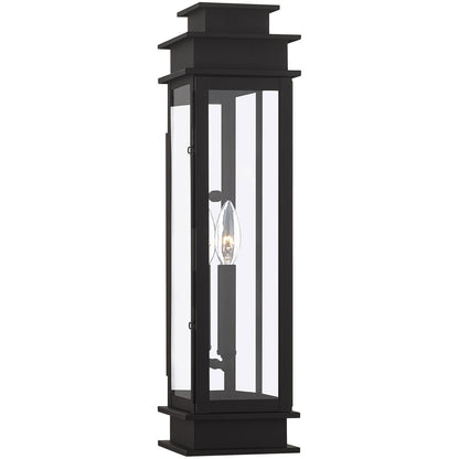 Livex Lighting Princeton Collection 1 Light Black Outdoor Wall Lantern in Black 20207-04