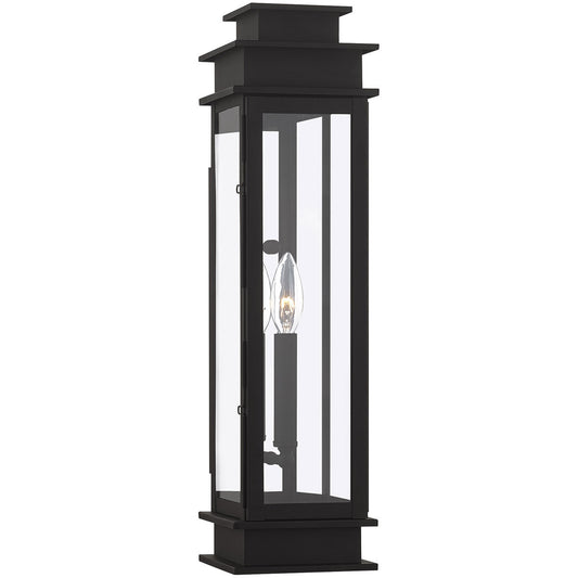 Livex Lighting Princeton Collection 1 Light Black Outdoor Wall Lantern in Black 20207-04