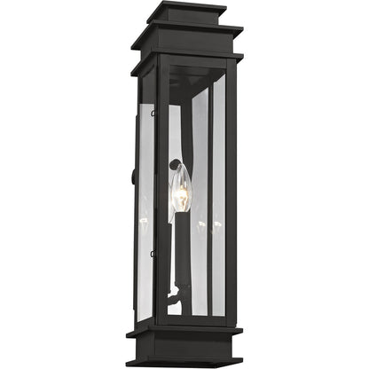 Livex Lighting Princeton Collection 1 Light Black Outdoor Wall Lantern in Black 20207-04