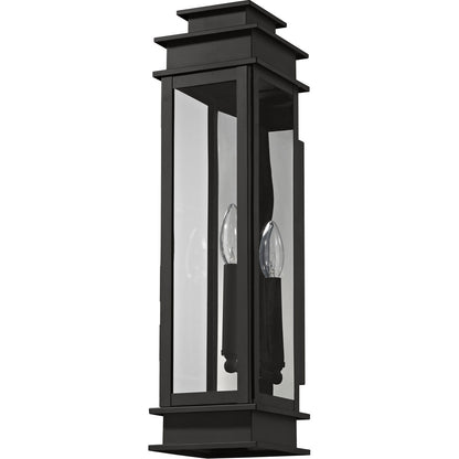 Livex Lighting Princeton Collection 1 Light Black Outdoor Wall Lantern in Black 20207-04