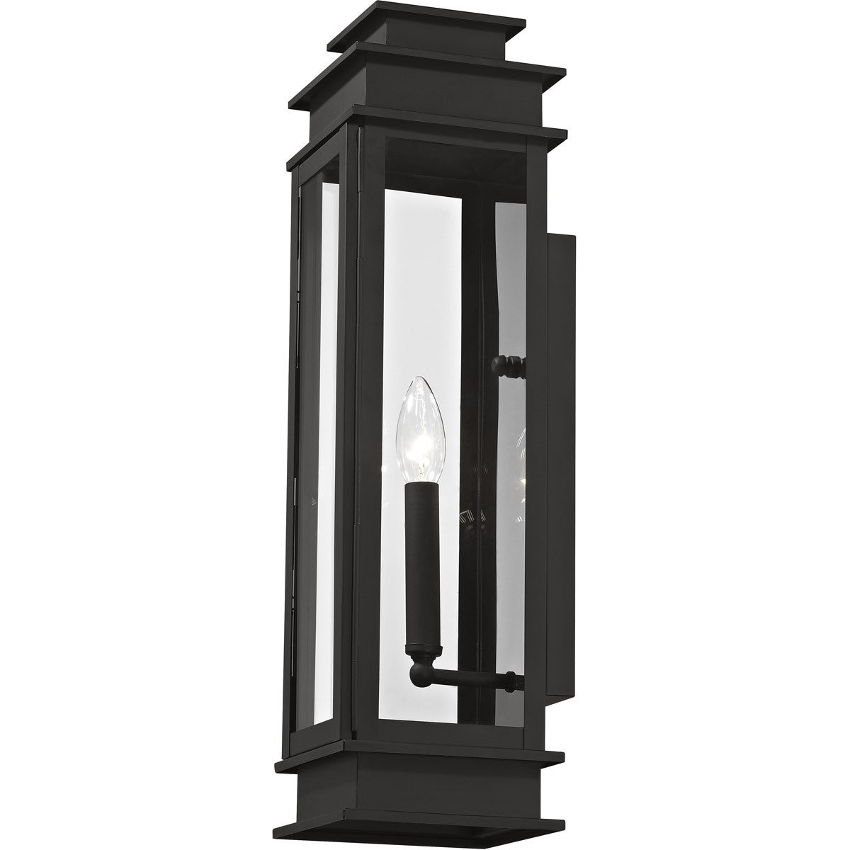 Livex Lighting Princeton Collection 1 Light Black Outdoor Wall Lantern in Black 20207-04