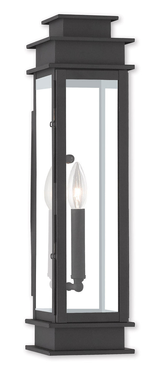 Livex Lighting Princeton Collection 1 Light Black Outdoor Wall Lantern in Black 20207-04