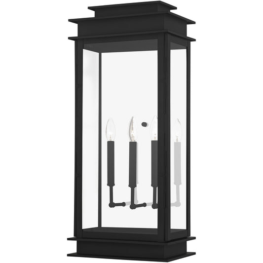 Livex Lighting Princeton Collection 3 Light Black Outdoor Wall Lantern in Black 20208-04