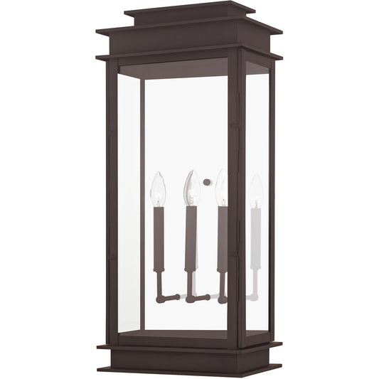 Livex Lighting Princeton Collection 3 Light Bronze Outdoor Wall Lantern in Bronze 20208-07