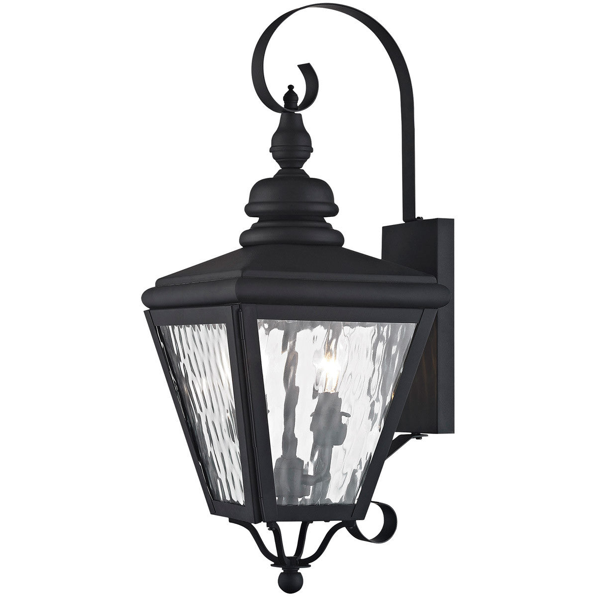 Livex Lighting Cambridge Collection 2 Light Black Outdoor Wall Lantern in Black 2031-04