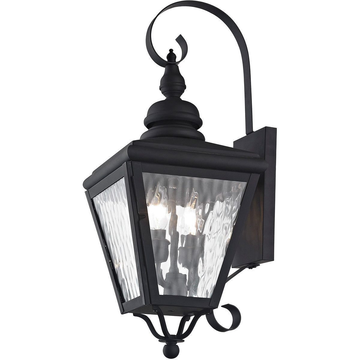 Livex Lighting Cambridge Collection 2 Light Black Outdoor Wall Lantern in Black 2031-04