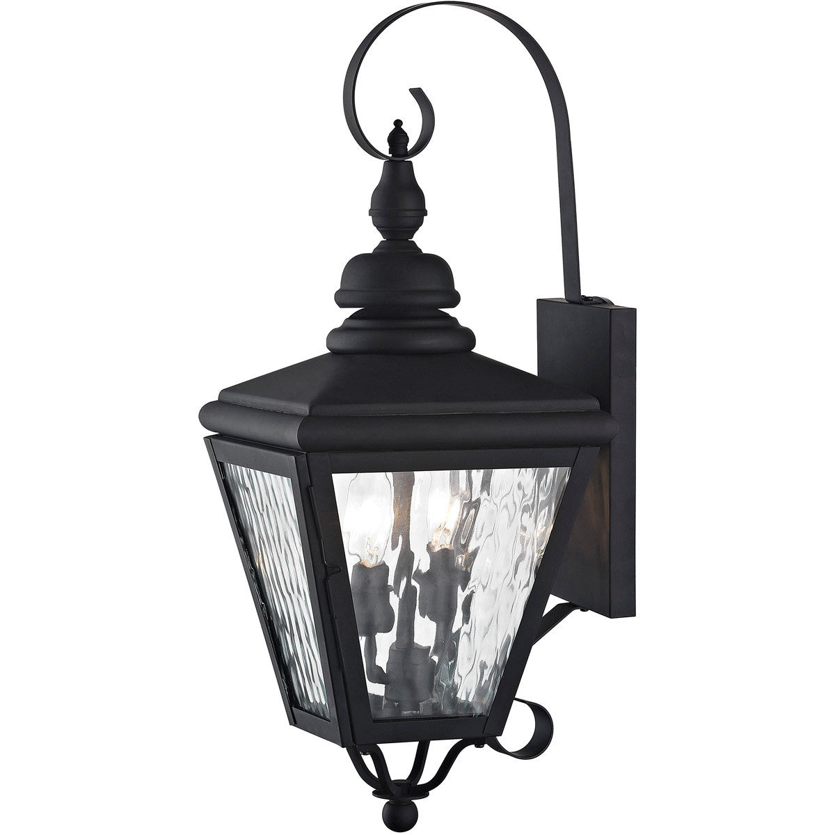 Livex Lighting Cambridge Collection 2 Light Black Outdoor Wall Lantern in Black 2031-04