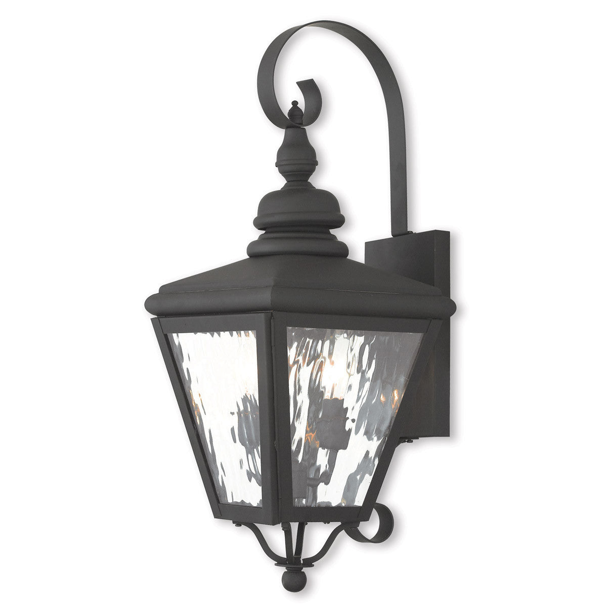 Livex Lighting Cambridge Collection 2 Light Black Outdoor Wall Lantern in Black 2031-04