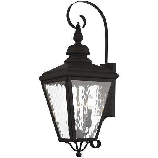 Livex Lighting Cambridge Collection 3 Light Black Outdoor Wall Lantern in Black 2033-04