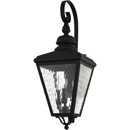 Livex Lighting Cambridge Collection 3 Light Black Outdoor Wall Lantern in Black 2033-04