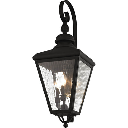 Livex Lighting Cambridge Collection 3 Light Black Outdoor Wall Lantern in Black 2033-04