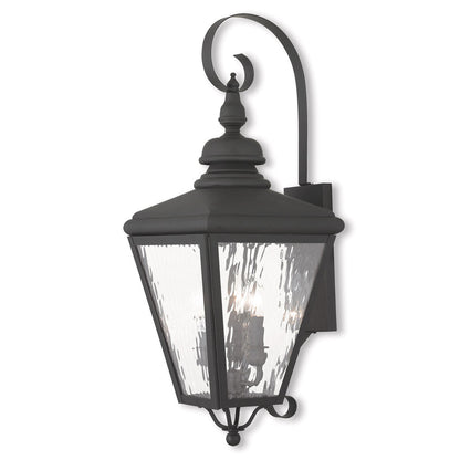 Livex Lighting Cambridge Collection 3 Light Black Outdoor Wall Lantern in Black 2033-04