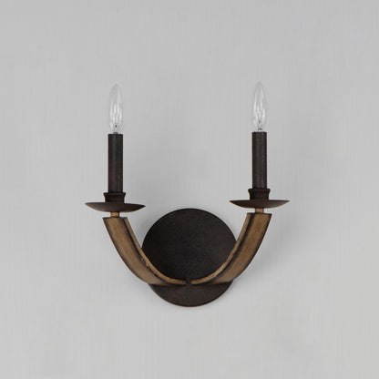 Maxim Basque 2-Light Wall Sconce in Driftwood/Anthracite 20341DWAR